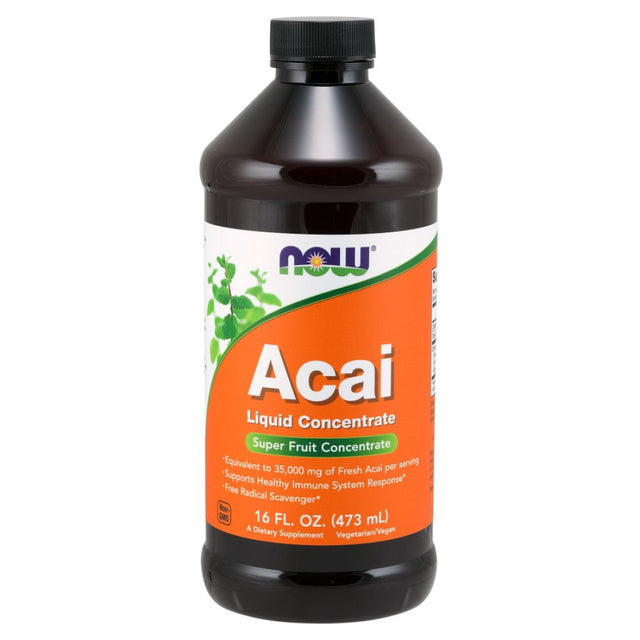 Acai Liquid Concentrate - 473 мл  NOW Foods - Nutra Best Bulgaria