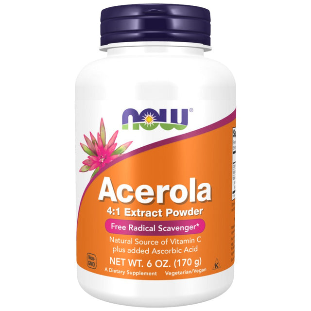 Acerola 4:1 Extract Powder - 170 грама  NOW Foods - Nutra Best Bulgaria