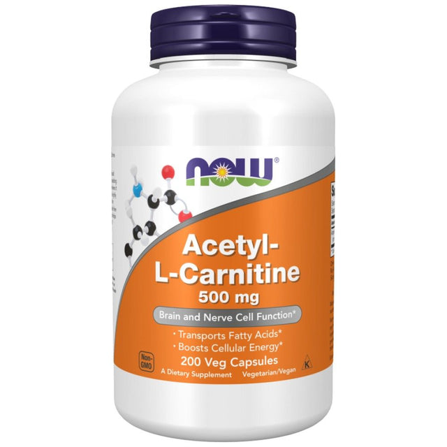Acetyl L-Carnitine - 200 капсули  NOW Foods - Nutra Best Bulgaria