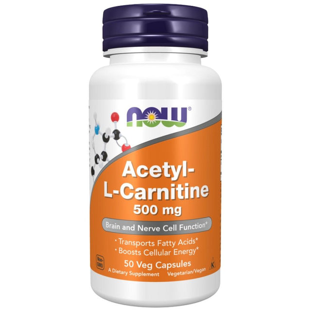 Acetyl L-Carnitine - 50 капсули  NOW Foods - Nutra Best Bulgaria