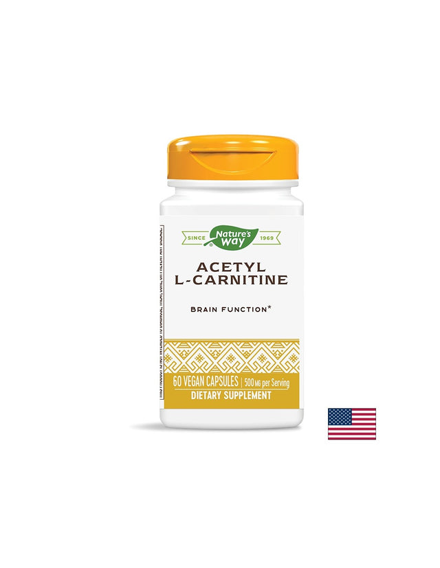 Acetyl L-Carnitine/ Ацетил-Л-Карнитин 500 mg x 60 капсули Nature’s Way  Nature’s Way - Nutra Best Bulgaria