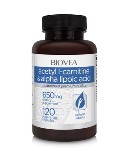 Acetyl L-Carnitine + Alpha Lipoic Acid 650 mg / 120 Caps  Biovea - Nutra Best Bulgaria