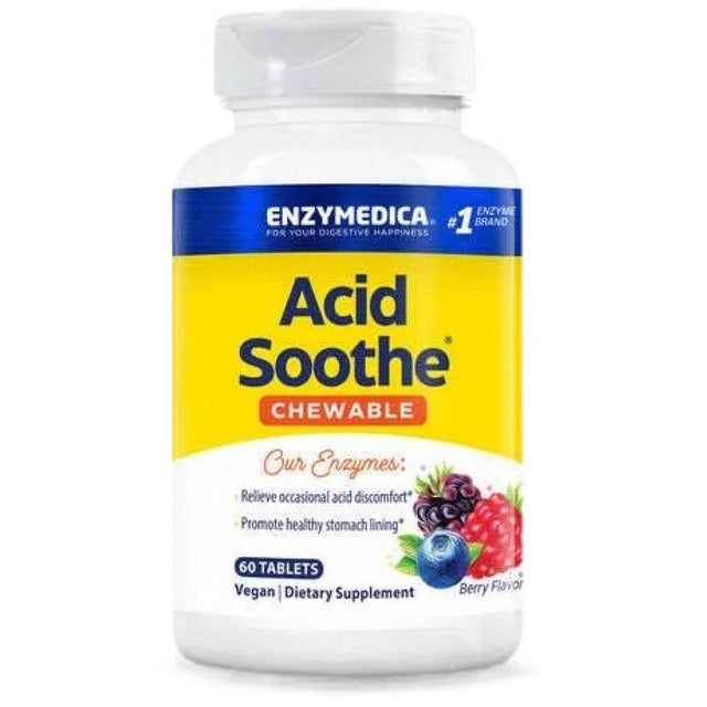 Acid Soothe Chewable - 60 Дъвчащи таблетки  Enzymedica - Nutra Best Bulgaria