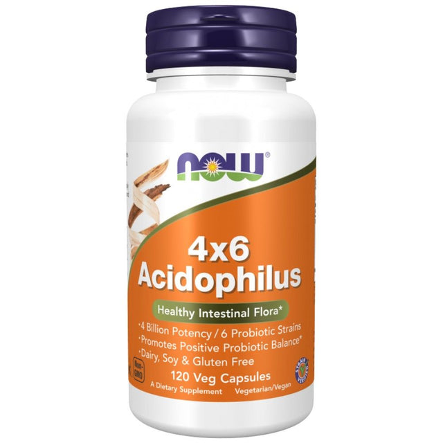 Acidophilus 4x6 - 120 капсули  NOW Foods - Nutra Best Bulgaria