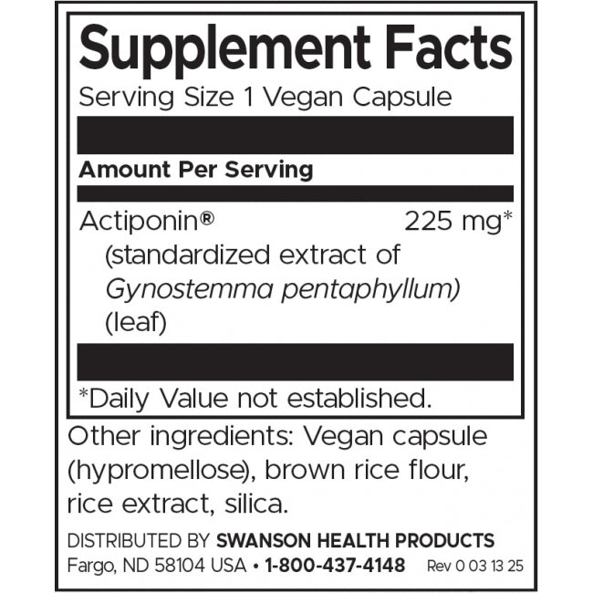 Actiponin AMPK Stimulator by Swanson Energy and Metabolic Support 225 mg per Capsule 60 Vegan Caps  Swanson - Nutra Best Bulgaria