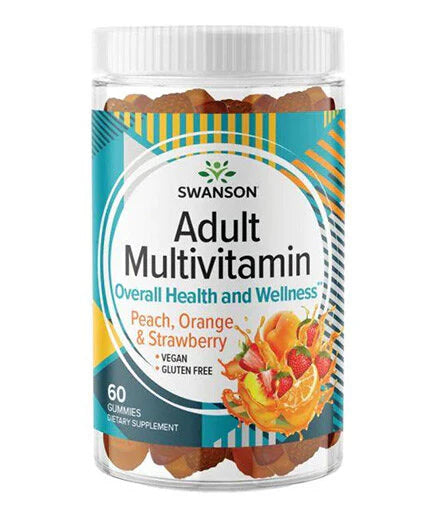 Adult Multivitamin Gummies | Peach, Orange & Strawberry - 60 Дъвчащи таблетки - Nutra Best