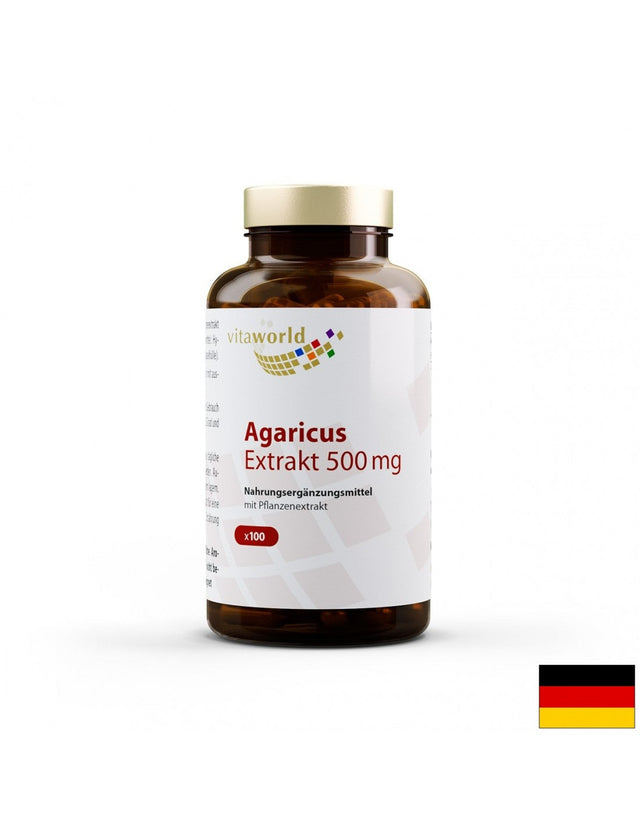 Agaricusextrakt / Агарикус 500mg, 100 капсули  Vita World - Nutra Best Bulgaria