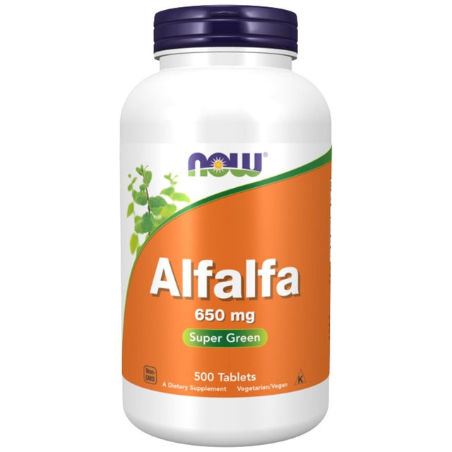 Alfalfa 650 mg - 500 Таблетки  NOW Foods - Nutra Best Bulgaria