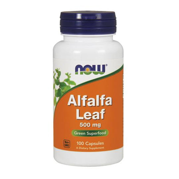 Alfalfa Leaf (Люцерна) 500 МГ - 100 Капсули  NOW Foods - Nutra Best Bulgaria