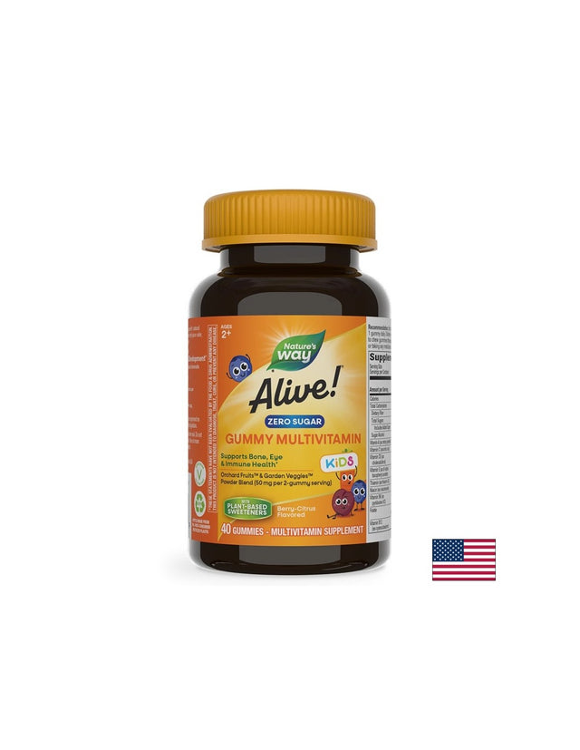 Алайв/Alive! Мултивитамини за деца – Имунна защита и жизненост, 40 желирани таблетки  Nature’s Way - Nutra Best Bulgaria