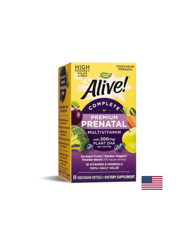 Alive! Complete Prenatal Multi-Vitamin | Premium Formula - 60 Гел капсули  Alive - Nutra Best Bulgaria
