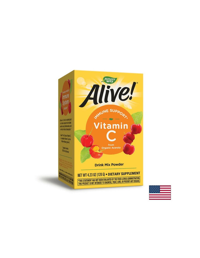 Alive! Fruit Source Vitamin C / Алайв! Витамин С от плодове (пудра) 120 g Nature’s Way  Alive - Nutra Best Bulgaria