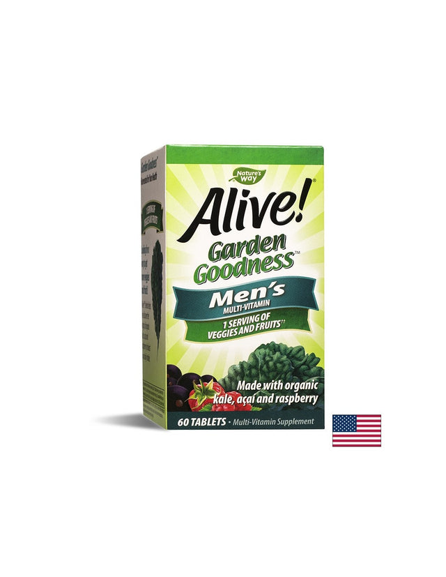 Alive! Garden Goodness™ Men`s Multi-Vitamin/ Алайв! Мултивитамини за мъже х 60 таблетки Nature’s Way  Alive - Nutra Best Bulgaria