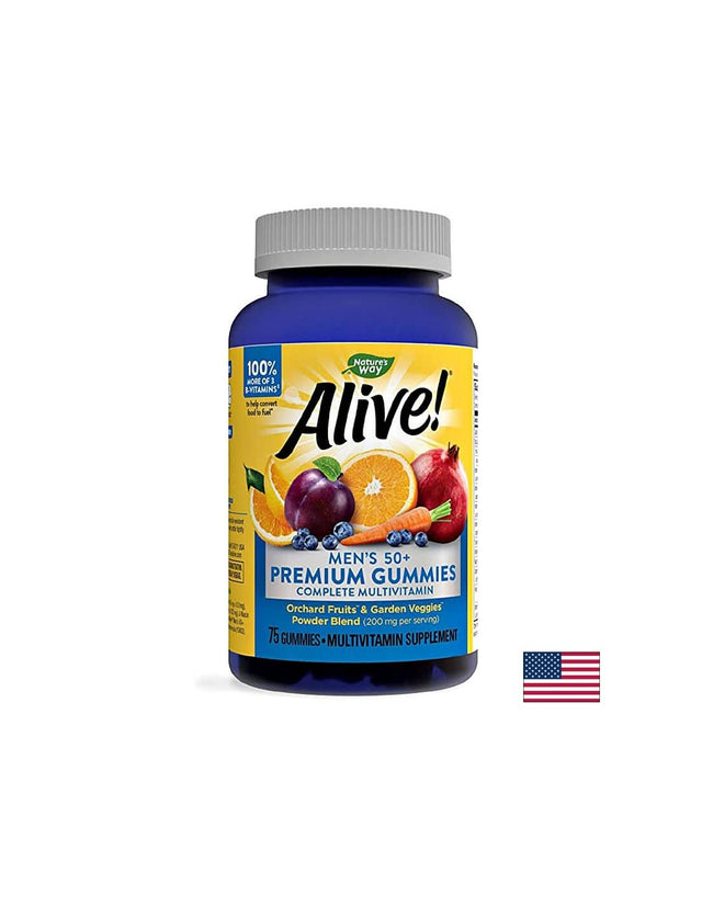 Alive! Multivitamins for Men 50+ - 75 желирани бонбони  Alive - Nutra Best Bulgaria