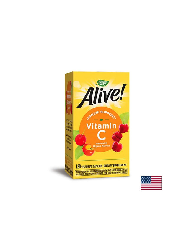 Alive! Vitamin C / Алайв! Витамин С (oт ацерола органик), 120 капсули Nature’s Way  Alive - Nutra Best Bulgaria