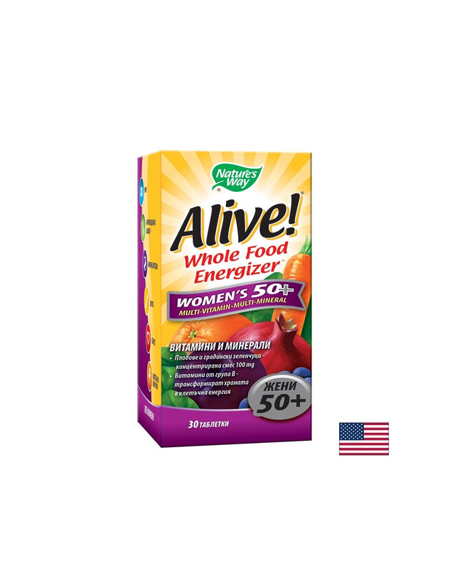 Alive! Women's 50+ / Алайв! Мултивитамини за жени 50+ x 30 таблетки Nature’s Way  Alive - Nutra Best Bulgaria