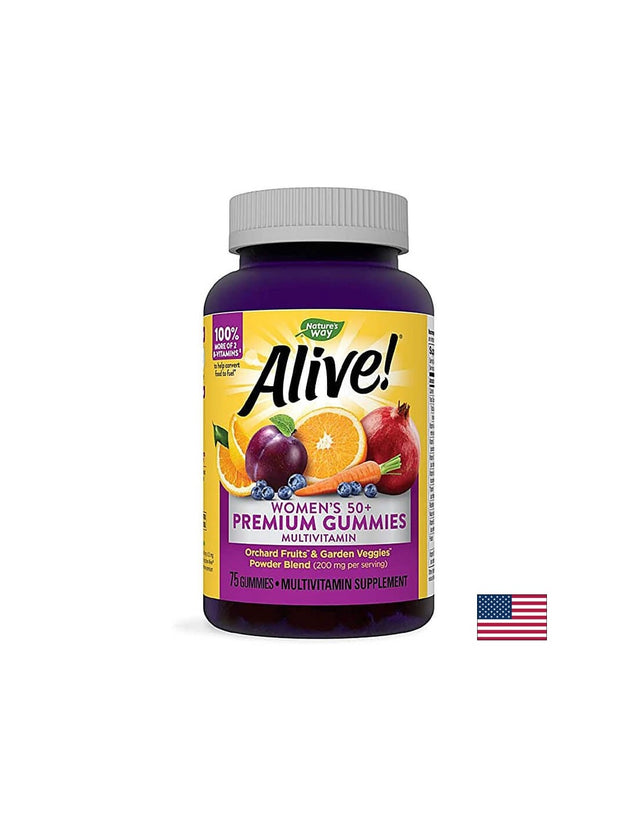 Alive! Women`s 50+ Gummy Vitamins - 75 желирани бонбони  Alive - Nutra Best Bulgaria