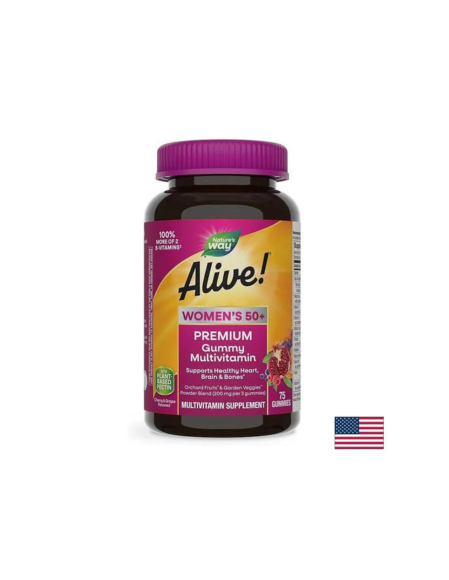 Alive! Women`s 50+ Gummy Vitamins - 75 желирани бонбони - Nutra Best