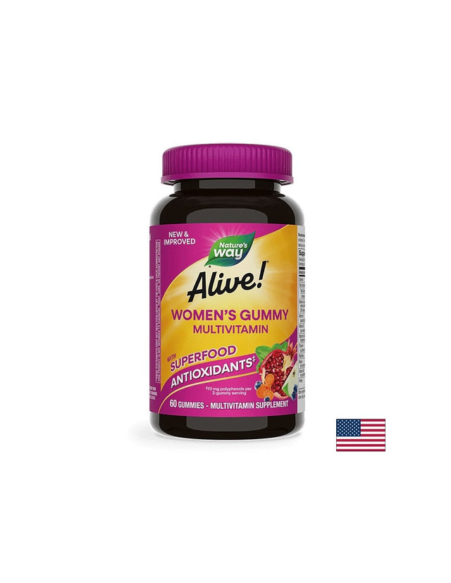 Alive! Womens Gummy Multivitamin / Алайв! Мултивитамини за жени, 60 желирани таблетки Nature’s Way  Alive - Nutra Best Bulgaria