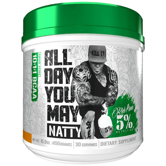 All Day You May | Natty BCAA 10:1:1 Ratio 450 грама  Rich Piana 5% Nutrition - Nutra Best Bulgaria