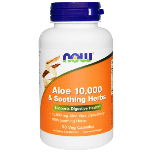 Aloe 10 000 & Soothing Herbs - 90 капсули  NOW Foods - Nutra Best Bulgaria