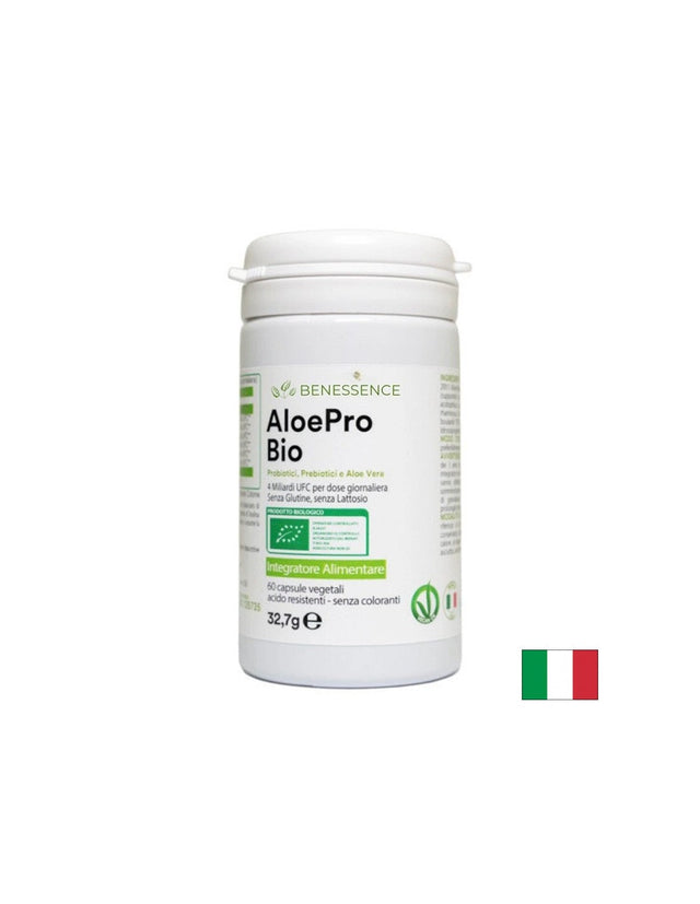 Aloe Pro Алое вера + пробиотици и пребиотици – за добро храносмилане, баланс и имунна защита, 60 капсули  Benessence - Nutra Best Bulgaria