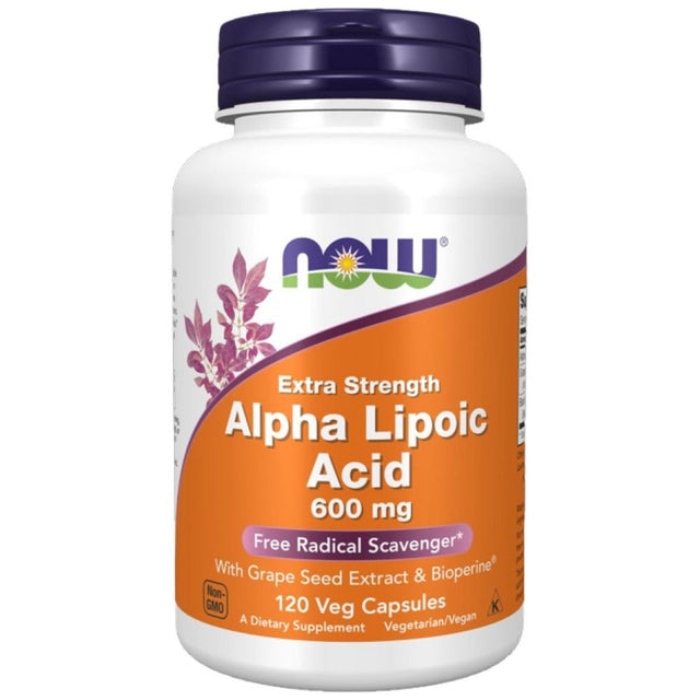 Alpha Lipoic Acid 600 mg / Extra Strength - 120 капсули  NOW Foods - Nutra Best Bulgaria