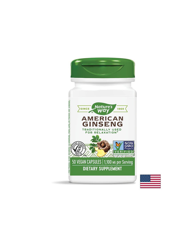 American Ginseng 550 mg - 50 капсули  Nature’s Way - Nutra Best Bulgaria