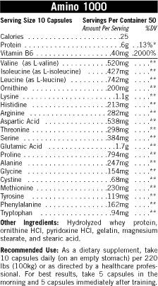 Amino 1000 500 капсули - Nutra Best