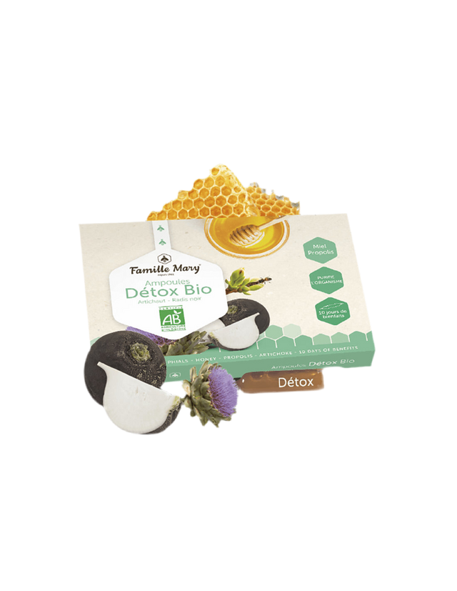 Ampoules Détox Bio Artichaut-Radis noir / Детокс био с артишок, черна ряпа, мeд и прополис / 10 ампули Famille Mary  Famille Mary - Nutra Best Bulgaria