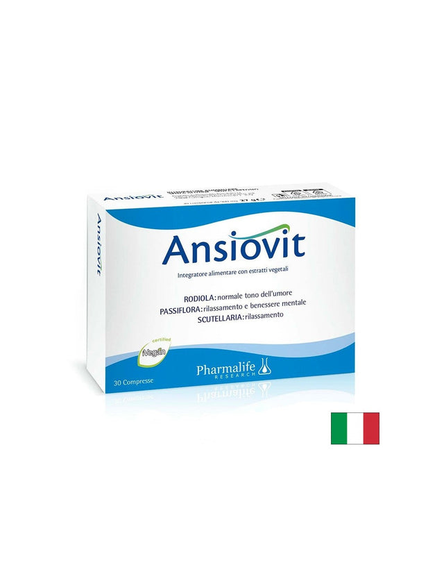 Пасифлора + Златен корен + Скутелария – При стрес и напрежение, Ansiovit, 30 таблетки  Pharmalife Research - Nutra Best Bulgaria