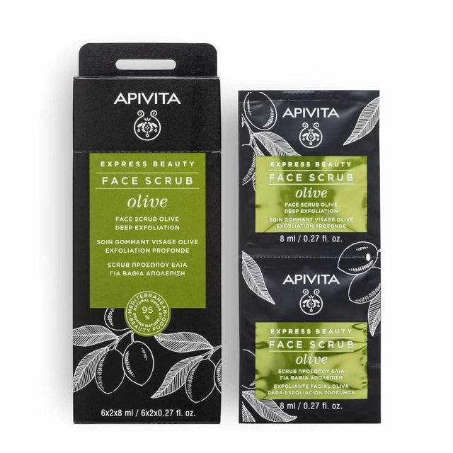 Apivita, Olive, Exfoliating & Purifying, Scrub Mask, For Face, 2 pcs, 8 ml  Apivita - Nutra Best Bulgaria