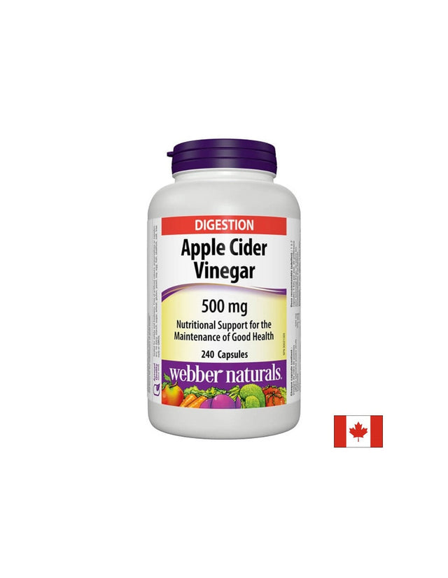 Apple Cider Vinegar - Ябълков оцет, 500 mg,  240 капсули  Webber Naturals - Nutra Best Bulgaria