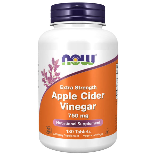 Apple Cider Vinegar 750mg | Extra Strength - 180 Таблетки  NOW Foods - Nutra Best Bulgaria