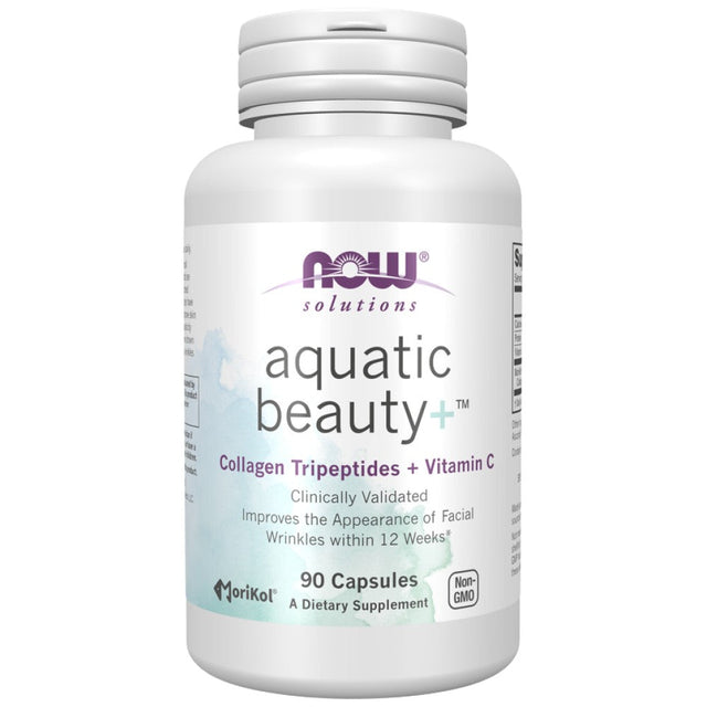 Aquatic Beauty+ | with MoriKol® Tripeptide Marine Collagen - 90 капсули  NOW Foods - Nutra Best Bulgaria