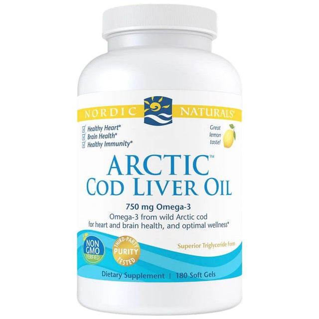 Arctic Cod Liver Oil 750 mg - 180 Гел капсули  Nordic Naturals - Nutra Best Bulgaria