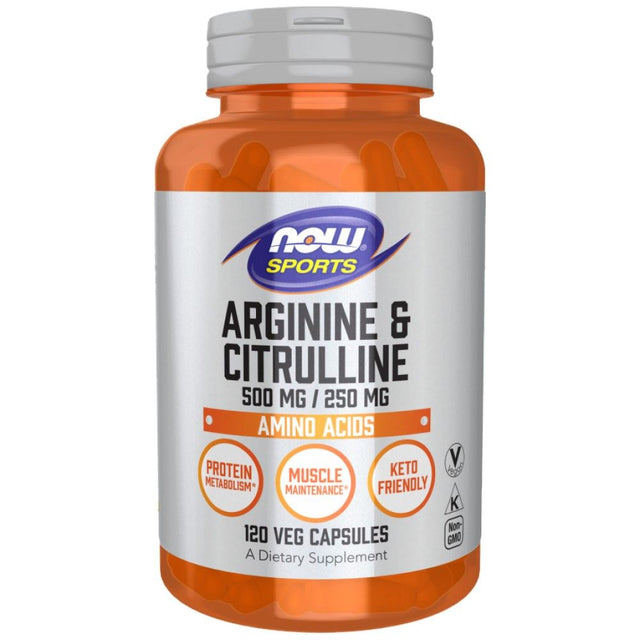 Arginine & Citrulline - 120 капсули  NOW Foods - Nutra Best Bulgaria