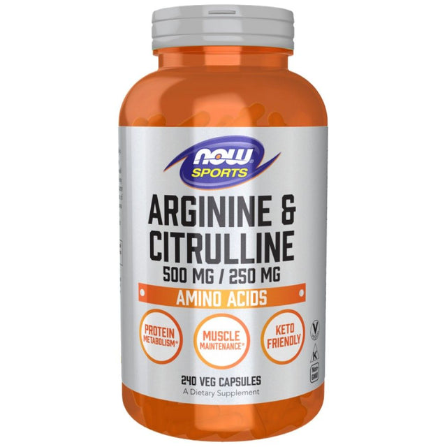 Arginine & Citrulline - 240 капсули  NOW Foods - Nutra Best Bulgaria