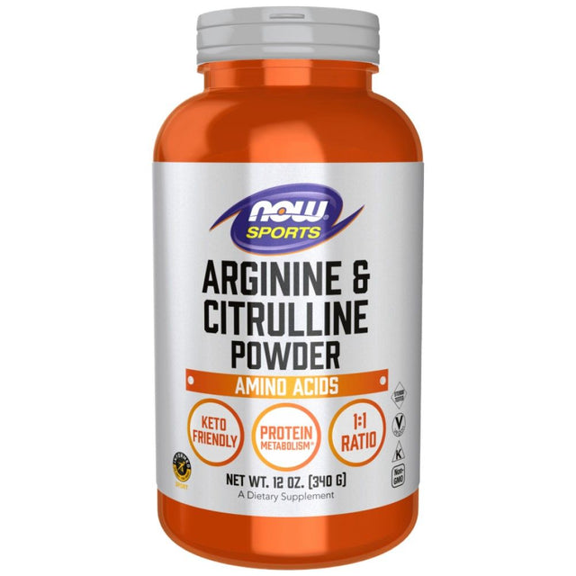 Arginine & Citrulline Powder | 1:1 Ratio - 340 грама  NOW Foods - Nutra Best Bulgaria