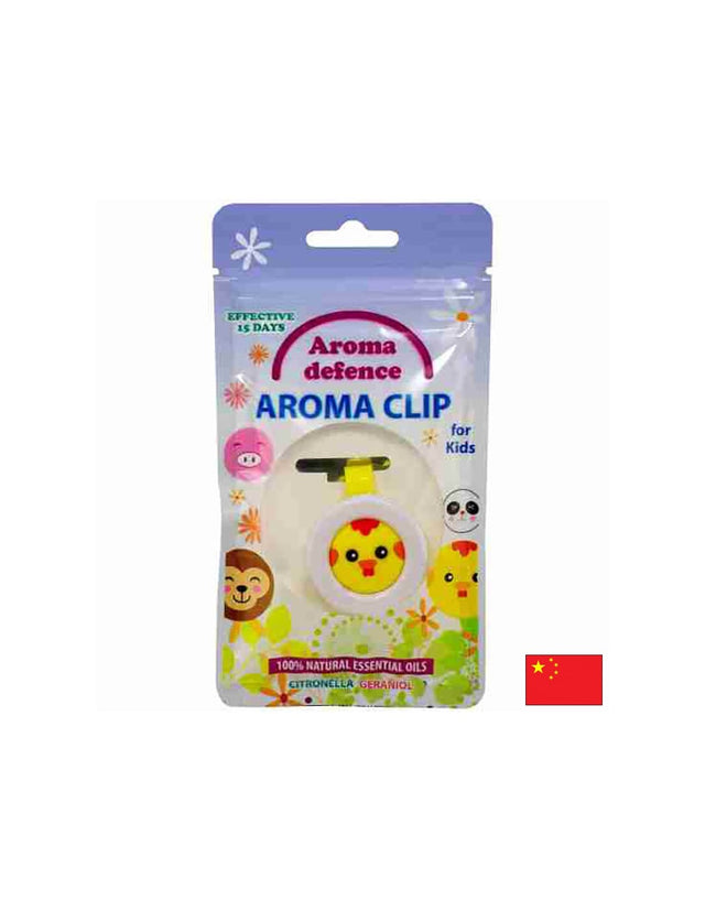 Клипс "Aroma Defence" за деца - Репелент с аромат на цитронела и здравец  Aroma Defence - Nutra Best Bulgaria
