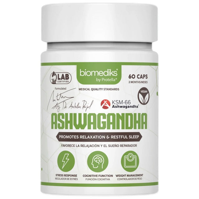Ashwagandha KSM-66 600 mg - 60 капсули  Protella - Nutra Best Bulgaria
