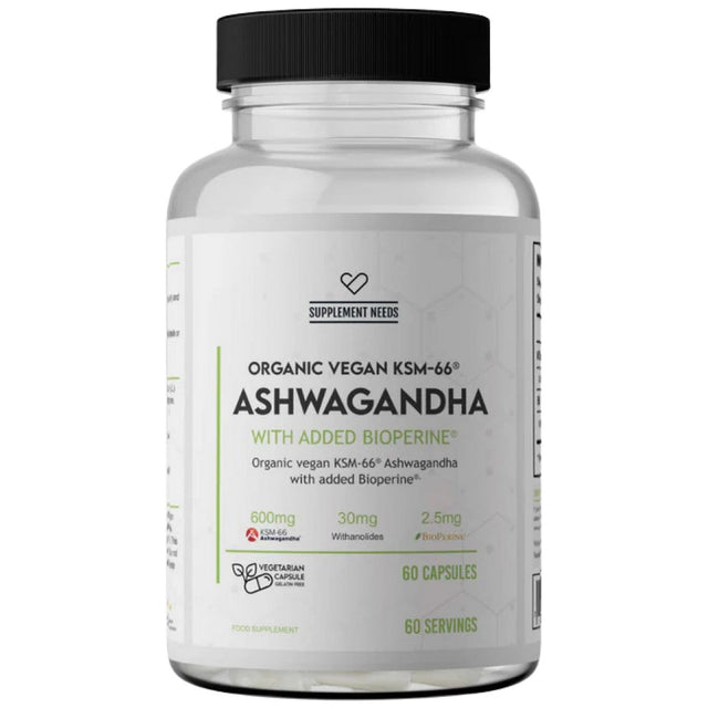 Ashwagandha KSM-66 600 mg - 60 капсули  Supplement Needs - Nutra Best Bulgaria
