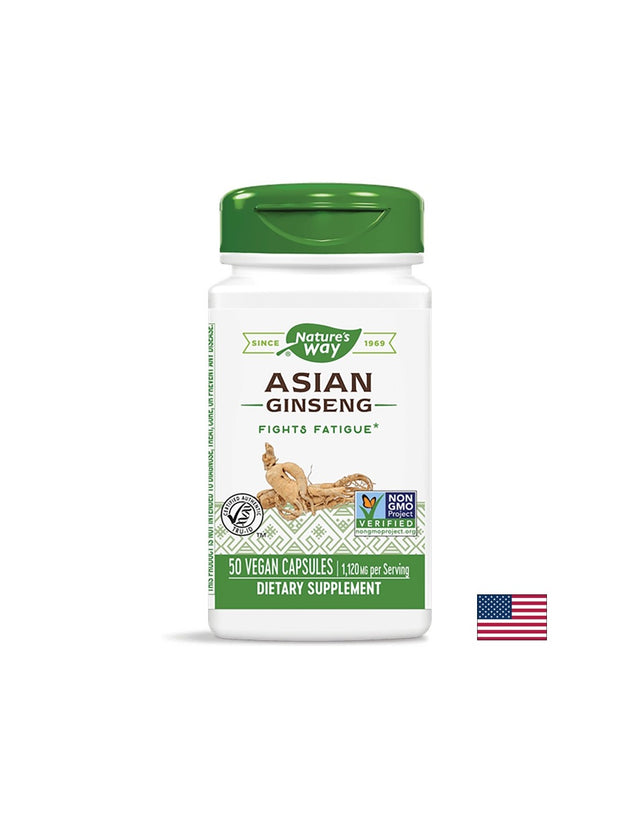 Asian Ginseng/ Женшен азиатски 560 mg х 50 капсули Nature’s Way  Nature’s Way - Nutra Best Bulgaria