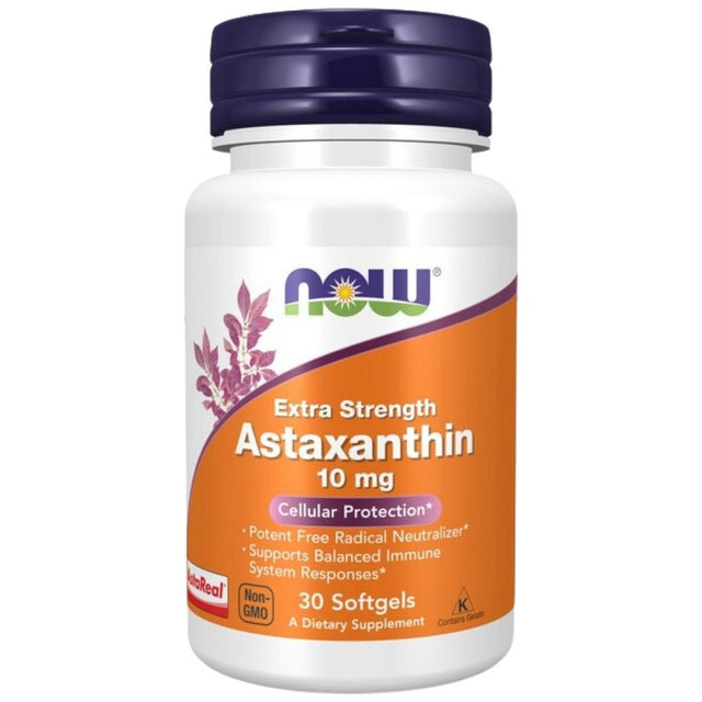 Astaxanthin 10 mg Extra Strength - 30 Гел капсули  NOW Foods - Nutra Best Bulgaria