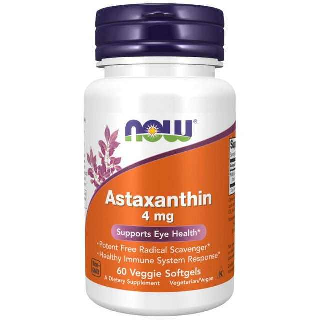 Astaxanthin 4 mg - 60 Гел капсули  NOW Foods - Nutra Best Bulgaria