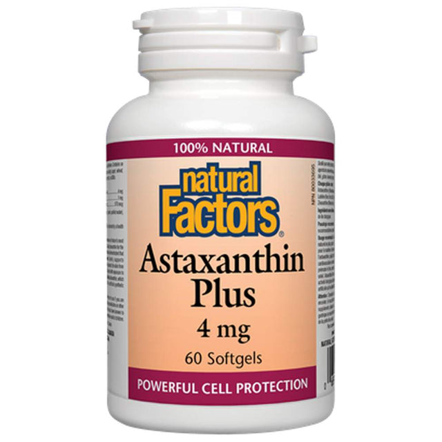 Astaxanthin Plus 4 mg - 60 Гел капсули  Natural Factors - Nutra Best Bulgaria