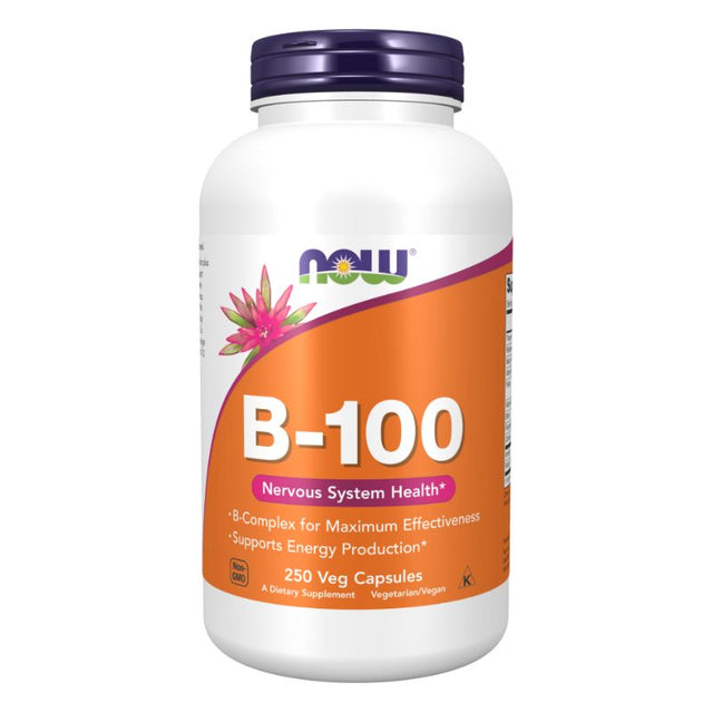 Витамин B-100 Complex - 250 Капсули  NOW Foods - Nutra Best Bulgaria