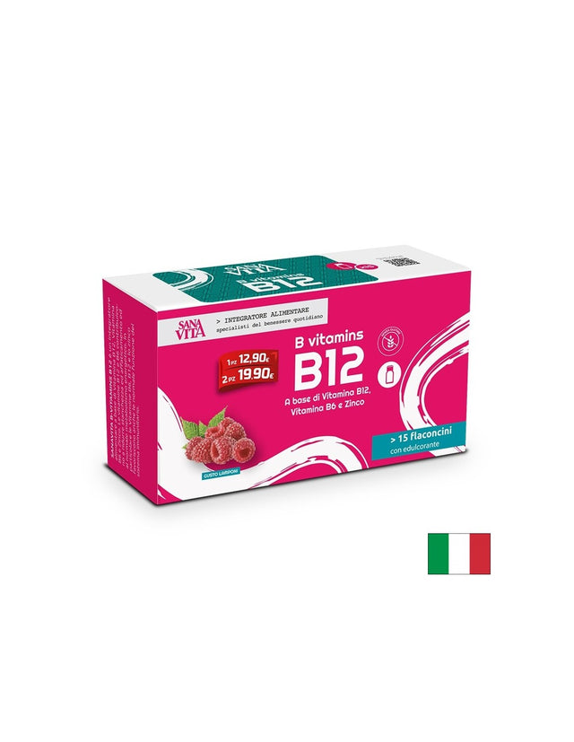 Нервна система - Витамин B12, B6 + Цинк, 15 флакона x 10 ml, с вкус на малина  Paladin Pharma - Nutra Best Bulgaria