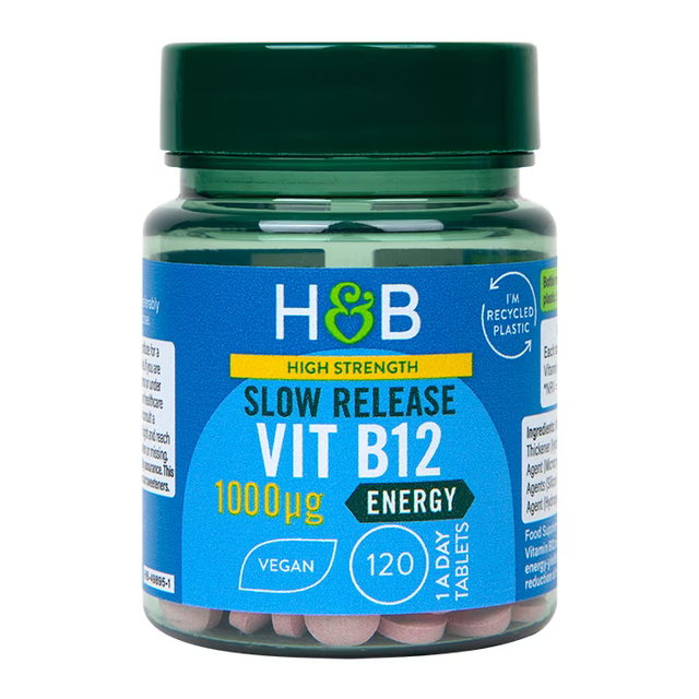 Витамин B12 (Vitamin B12) 1000ug 120 таблетки със забавено освобождаване, H&B  Holland & Barrett - Nutra Best Bulgaria