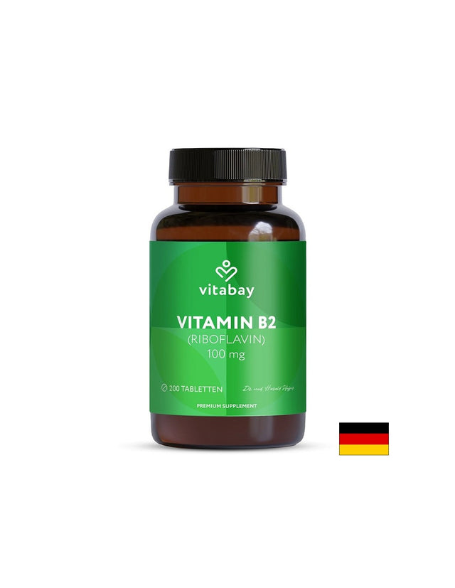 Енергия и нервна система - Витамин B2 (Рибофлавин), 100 mg x 200 таблетки  Vitabay - Nutra Best Bulgaria